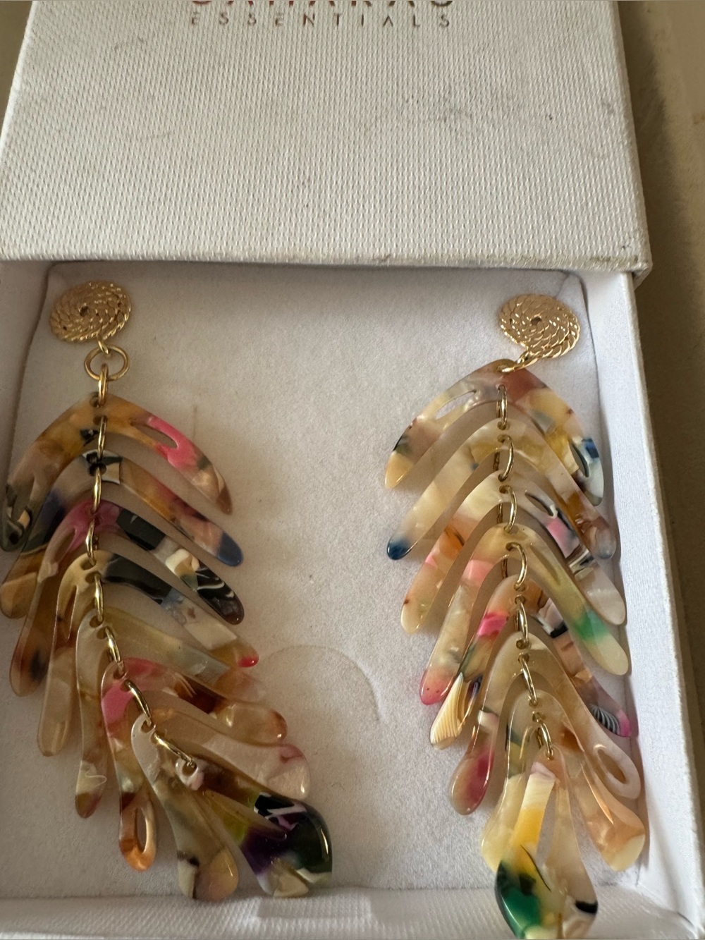 Sahara Essentials Multi Color Monstera Statement Earrings